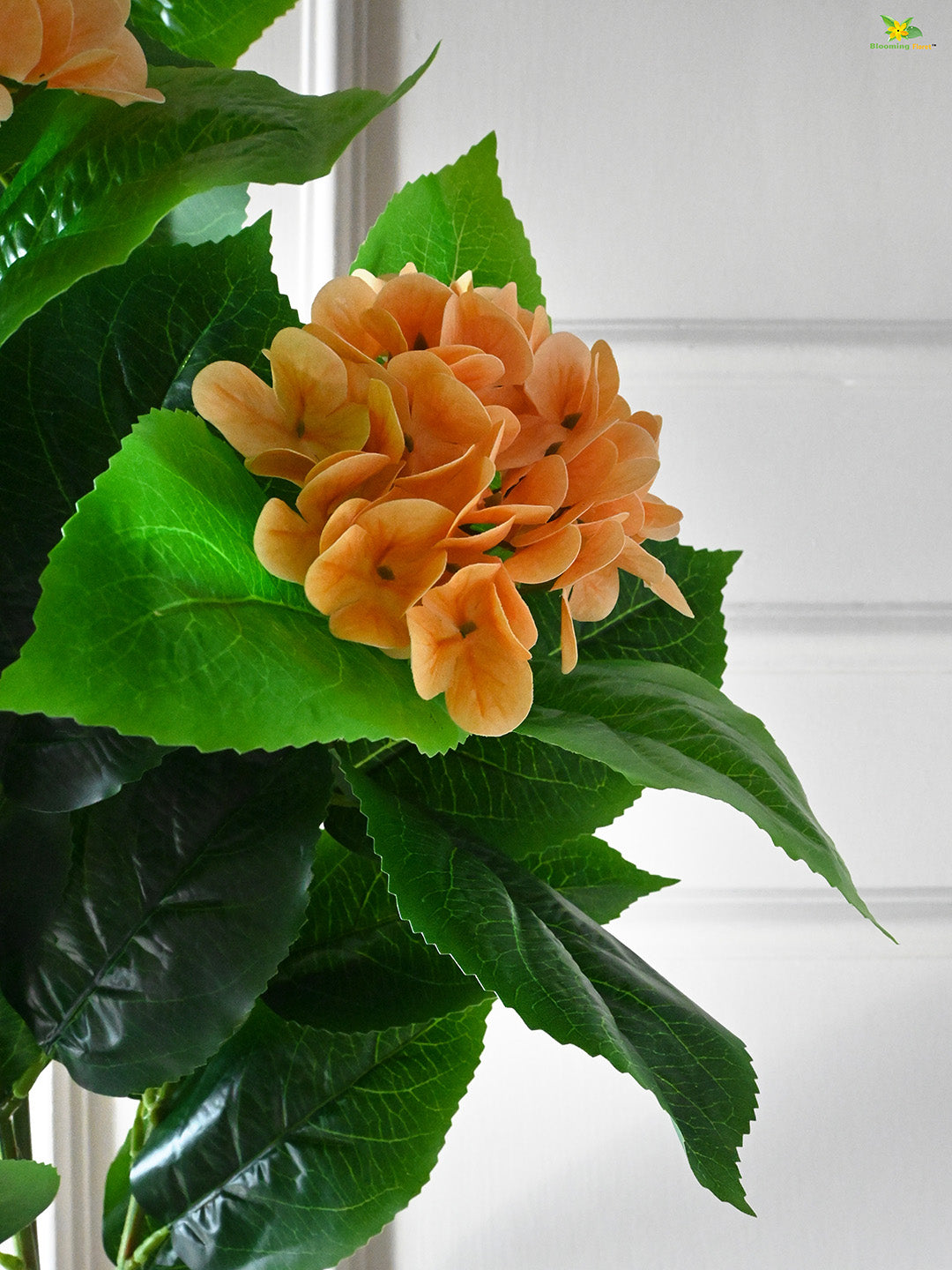 Artificial Hydrangea Flower Bunch - Orange