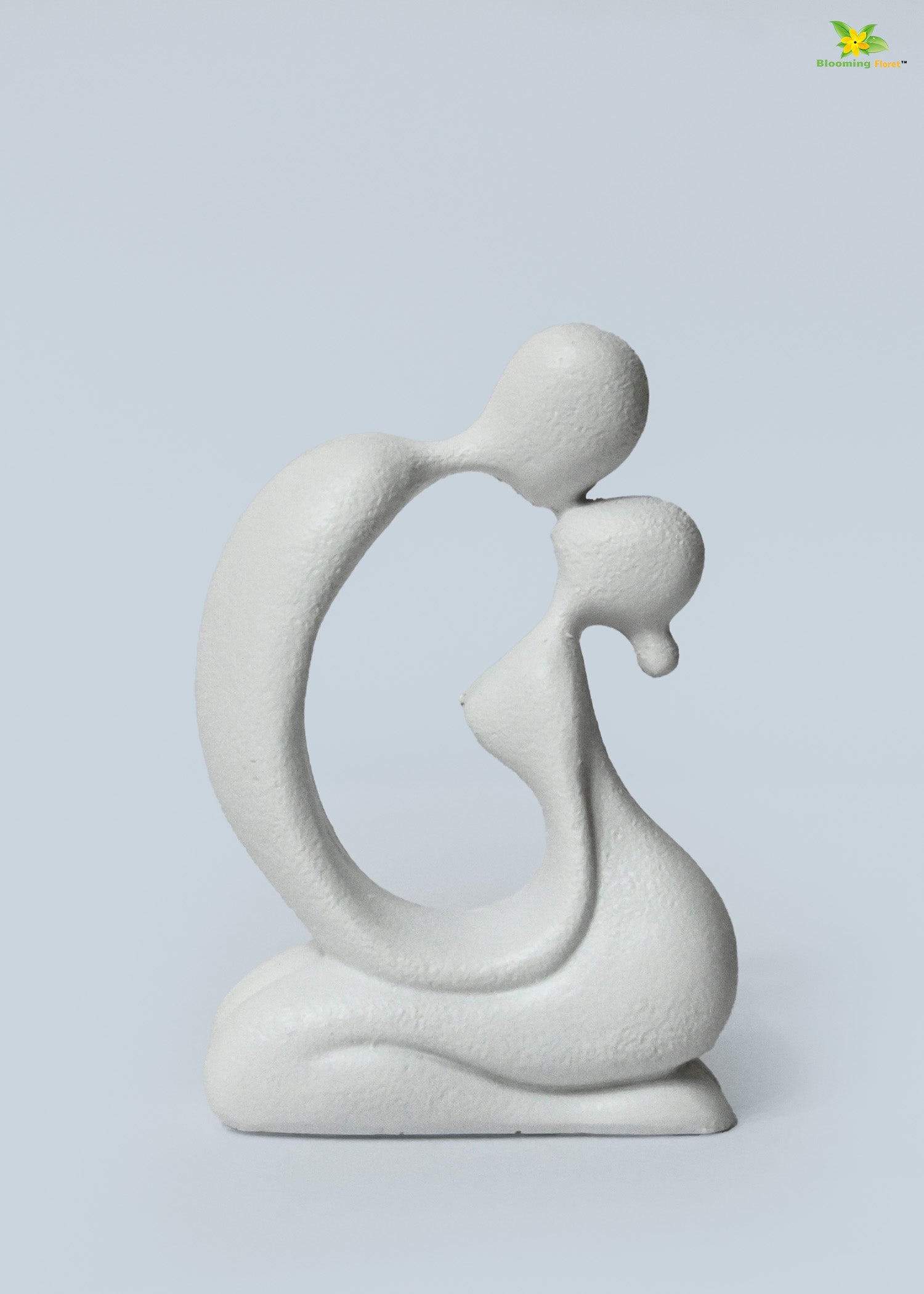 Romantic Abstract Kiss Figurine - White