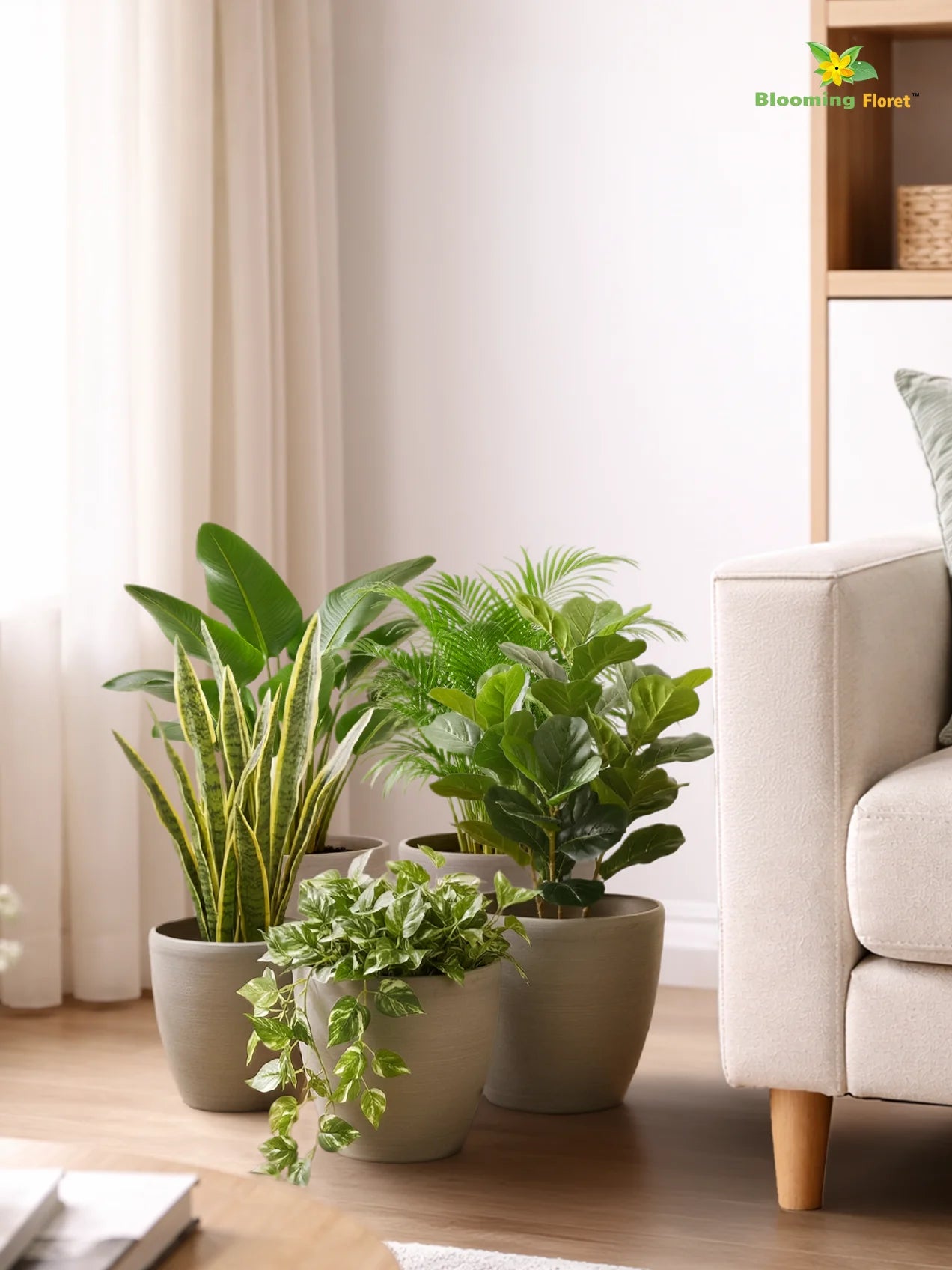 Decorative Pots | Light Brown | 17 cm | Set of 5