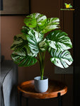 Artificial Monstera deliciosa Plant – 78 cm, 12 Leaves, with Basic Pot