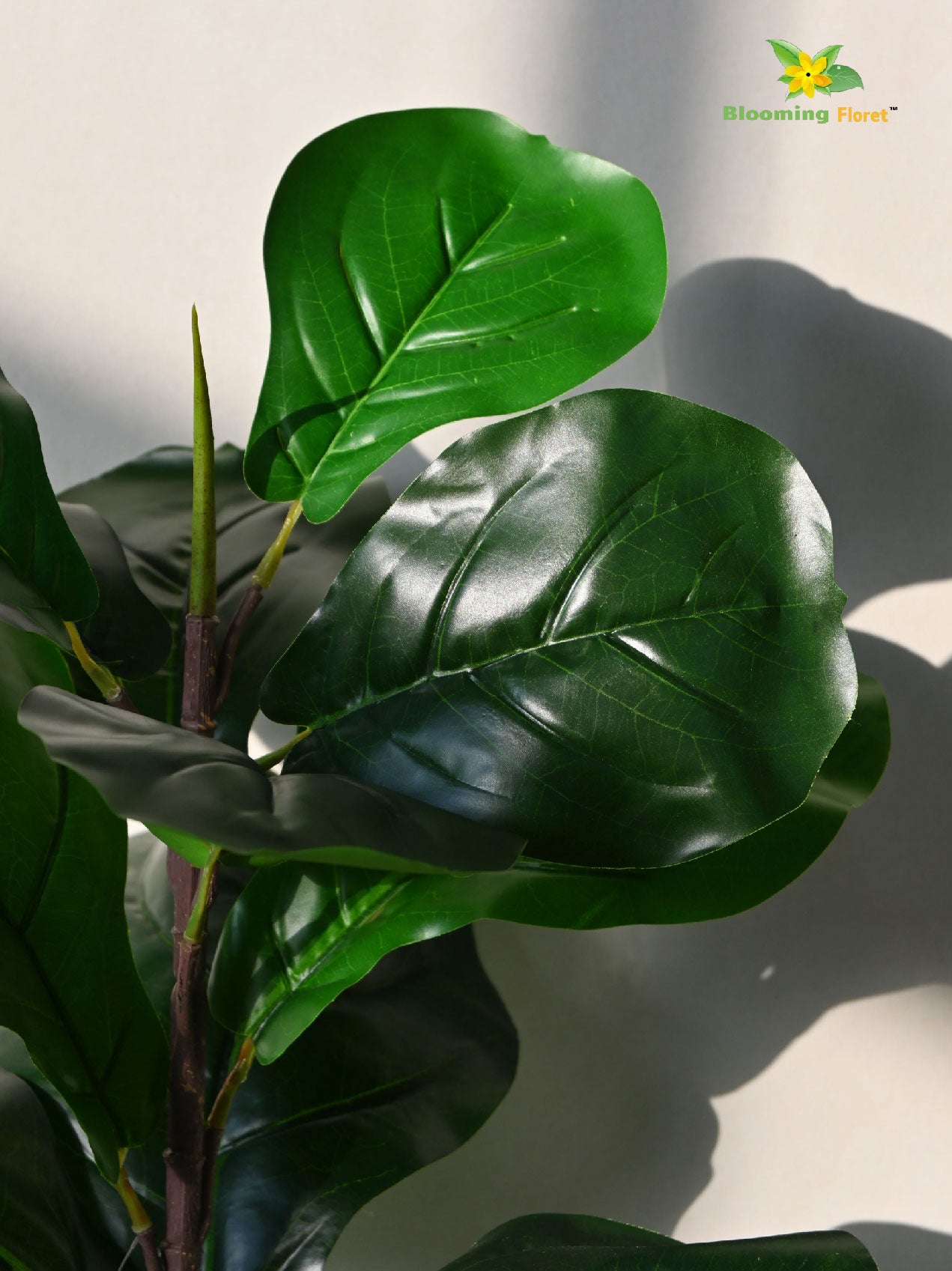Artificial Fiddle-Leaf Fig Plant – 58.4 cm, 11 Leaves, Wide Leaf, with Basic Pot