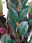 Artificial Rubber Plant – 85 cm, 104 Green and Red Leaves, with Basic Pot