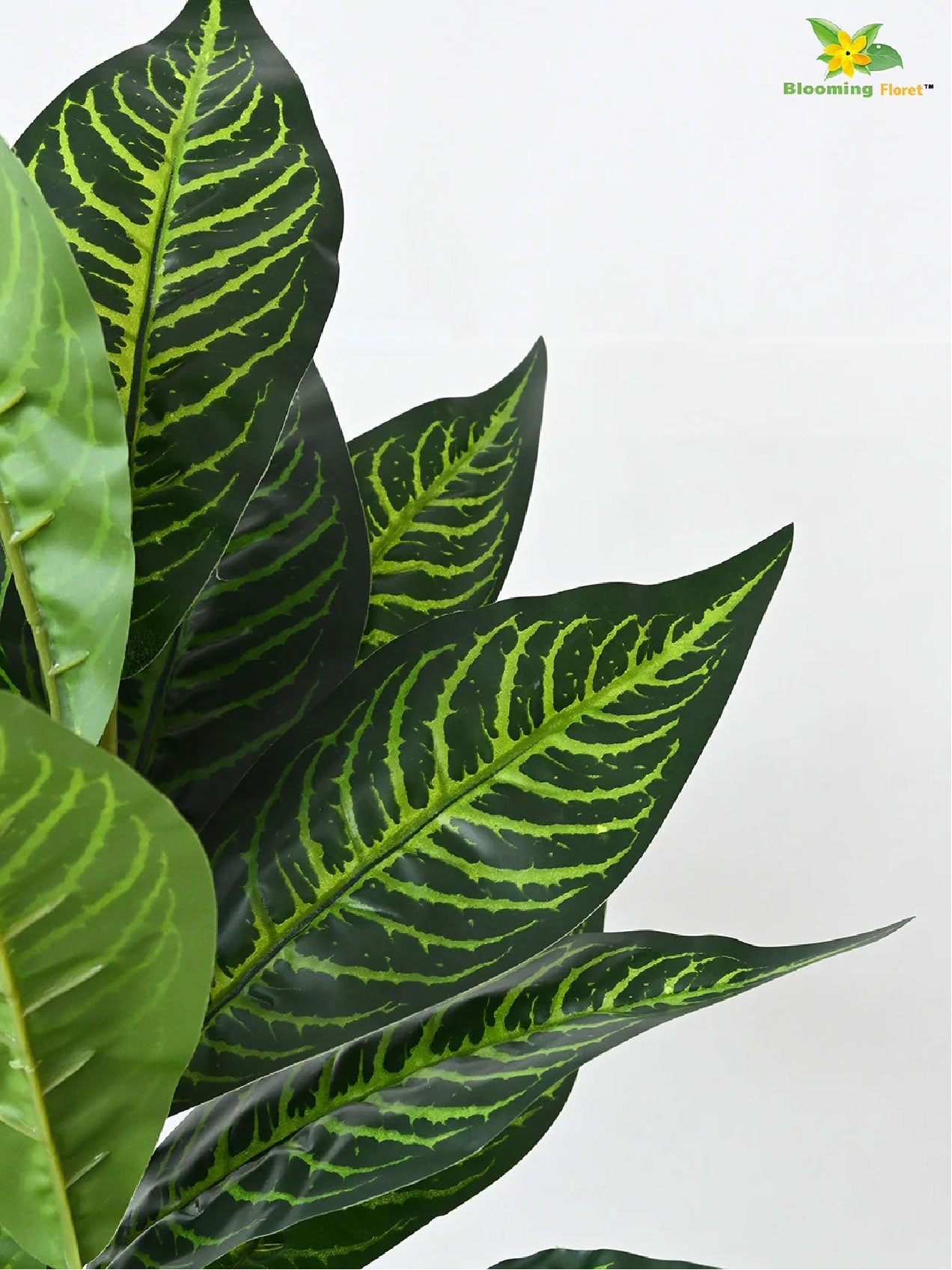 Artificial Green Iceton Croton Plant – 71 cm, 26 Leaves, with Pot