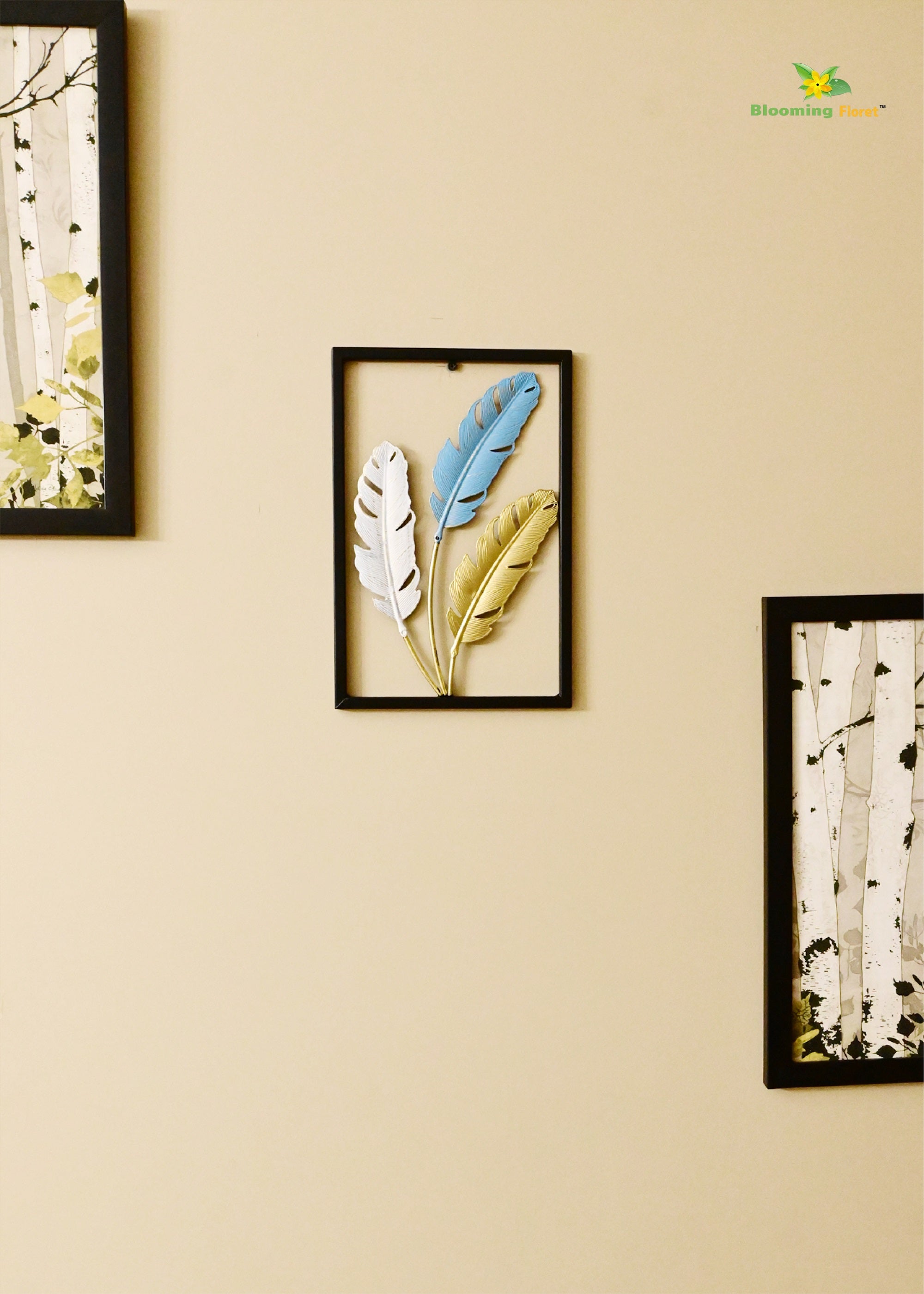 Feather Metal Frame for Wall Décor