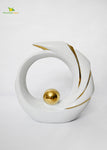 Modern Abstract Art Ceramic Statue - White