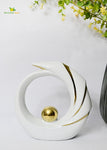 Modern Abstract Art Ceramic Statue - White