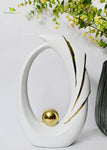 Modern Abstract Art Ceramic Statue - White