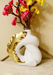 Modern Ceramic Leaf Vase | White | 20 cm