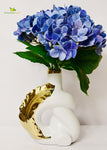 Modern Ceramic Leaf Vase | White | 20 cm