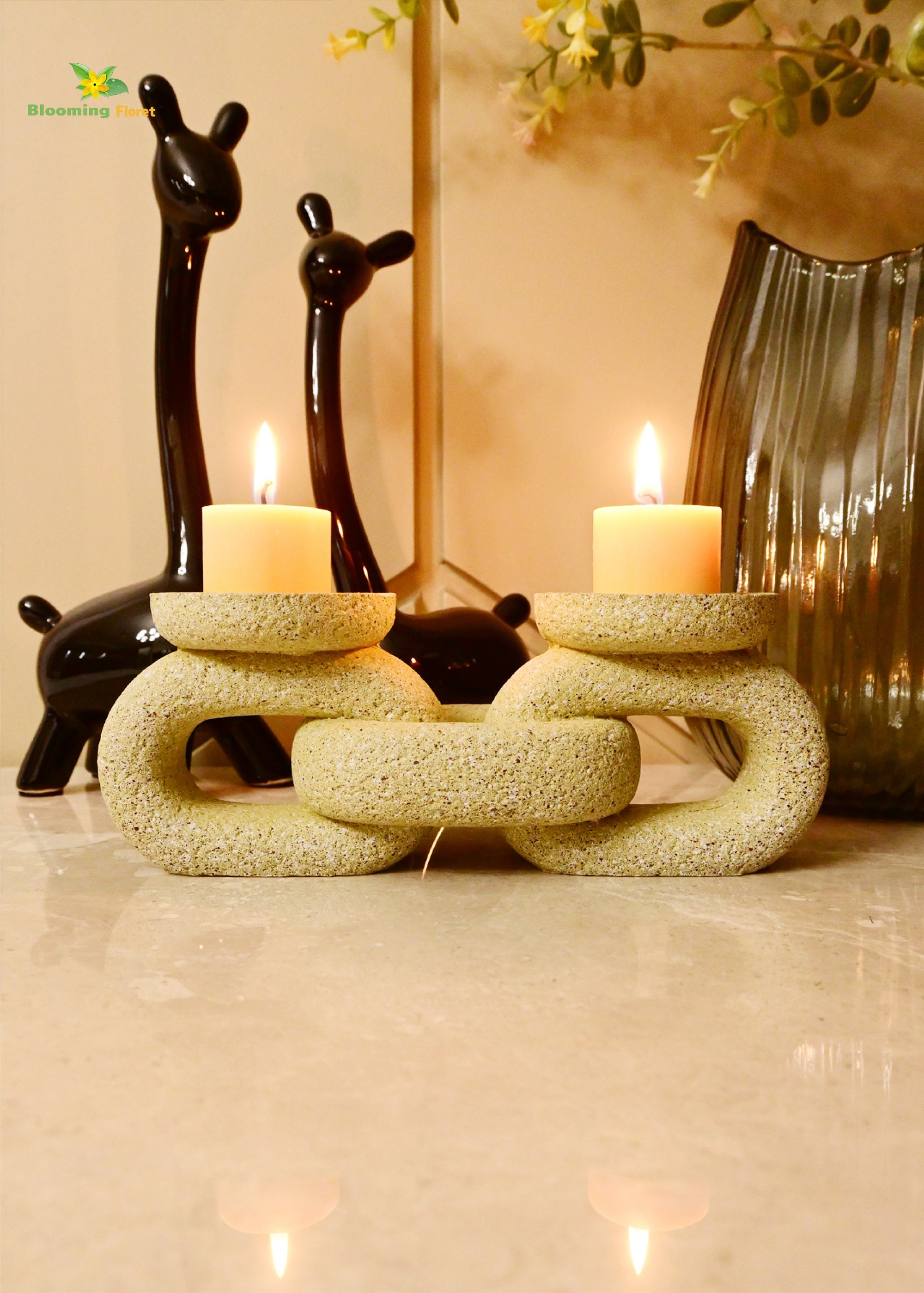 Serenity Stone Dual Candle Holder