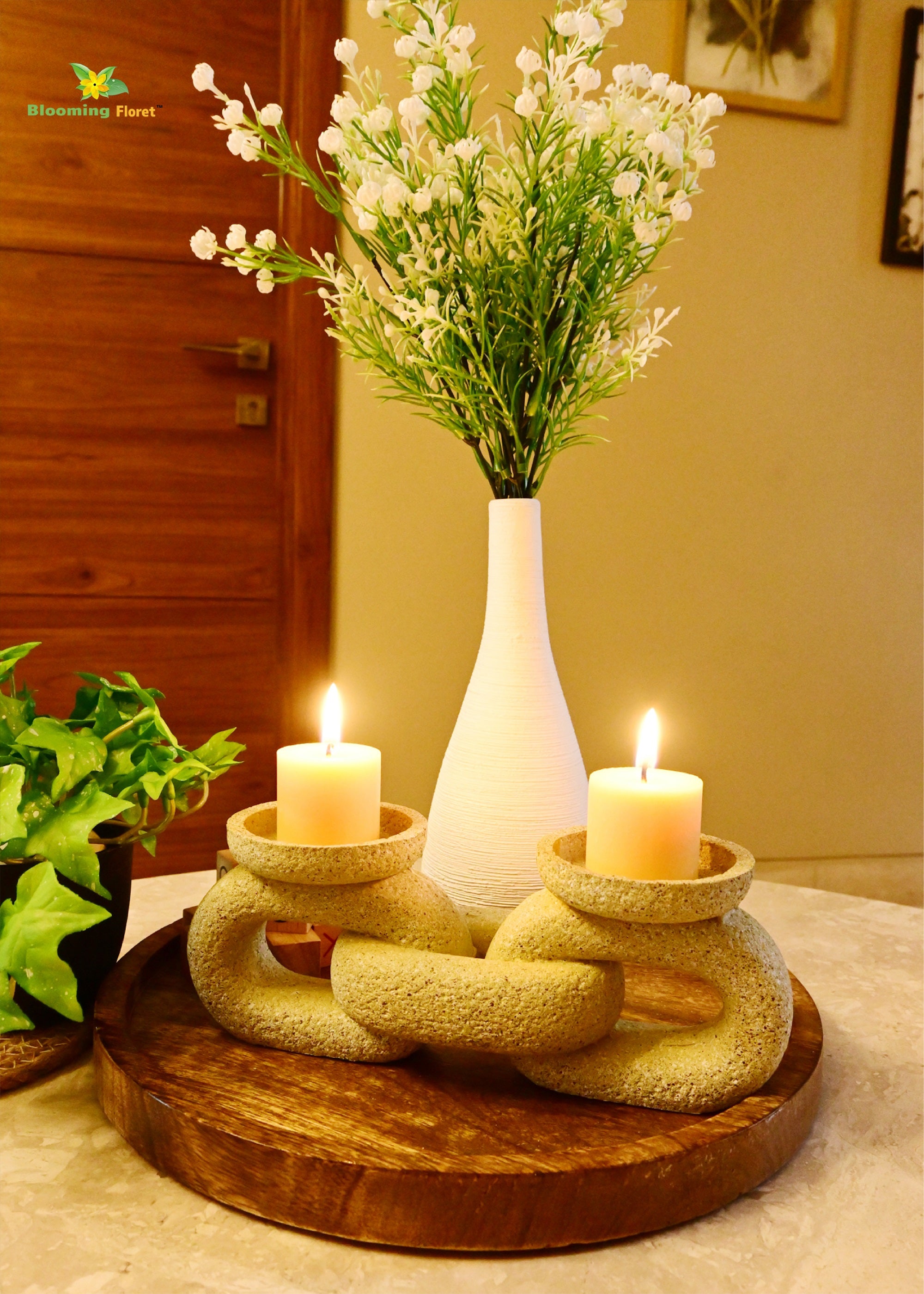 Serenity Stone Dual Candle Holder