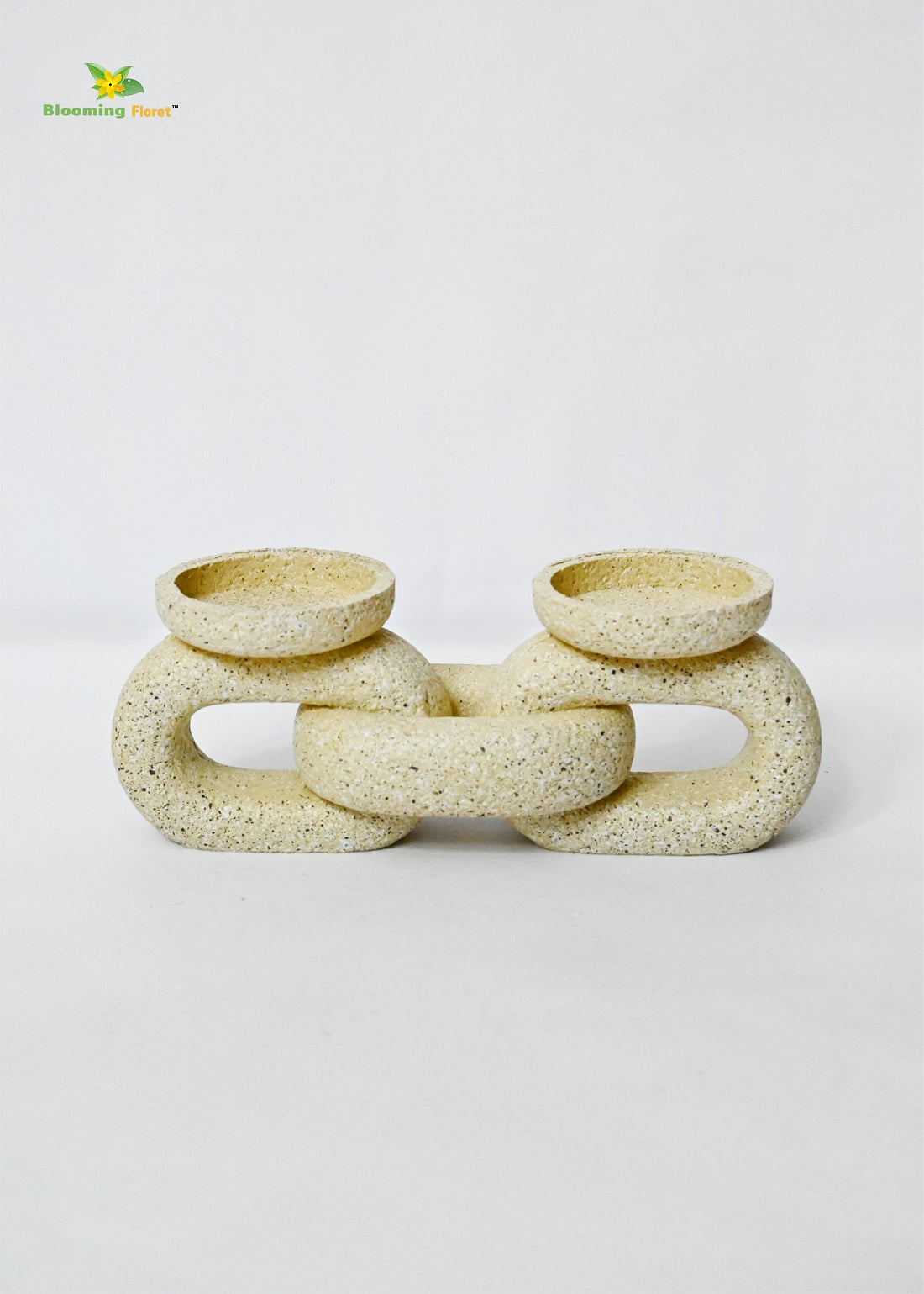Stone Dual Candle Holder - Beige