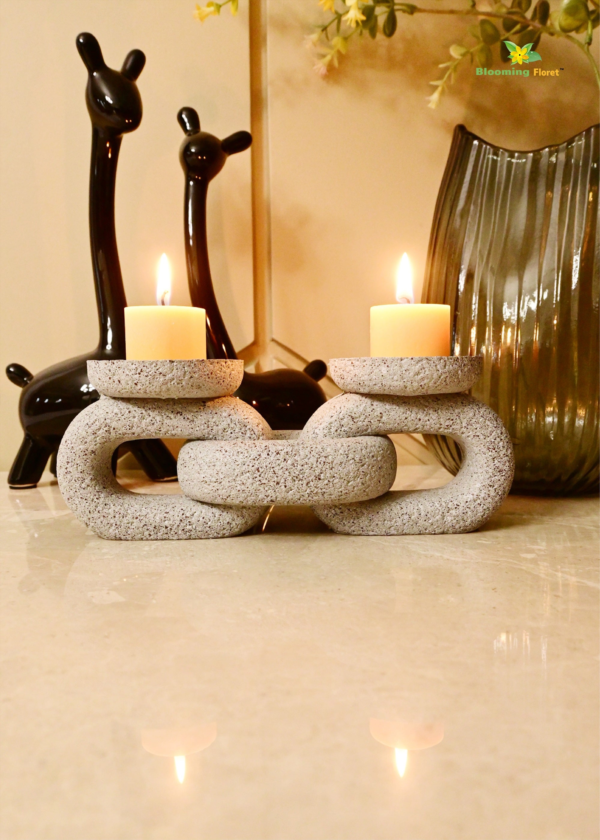 Serenity Stone Dual Candle Holder