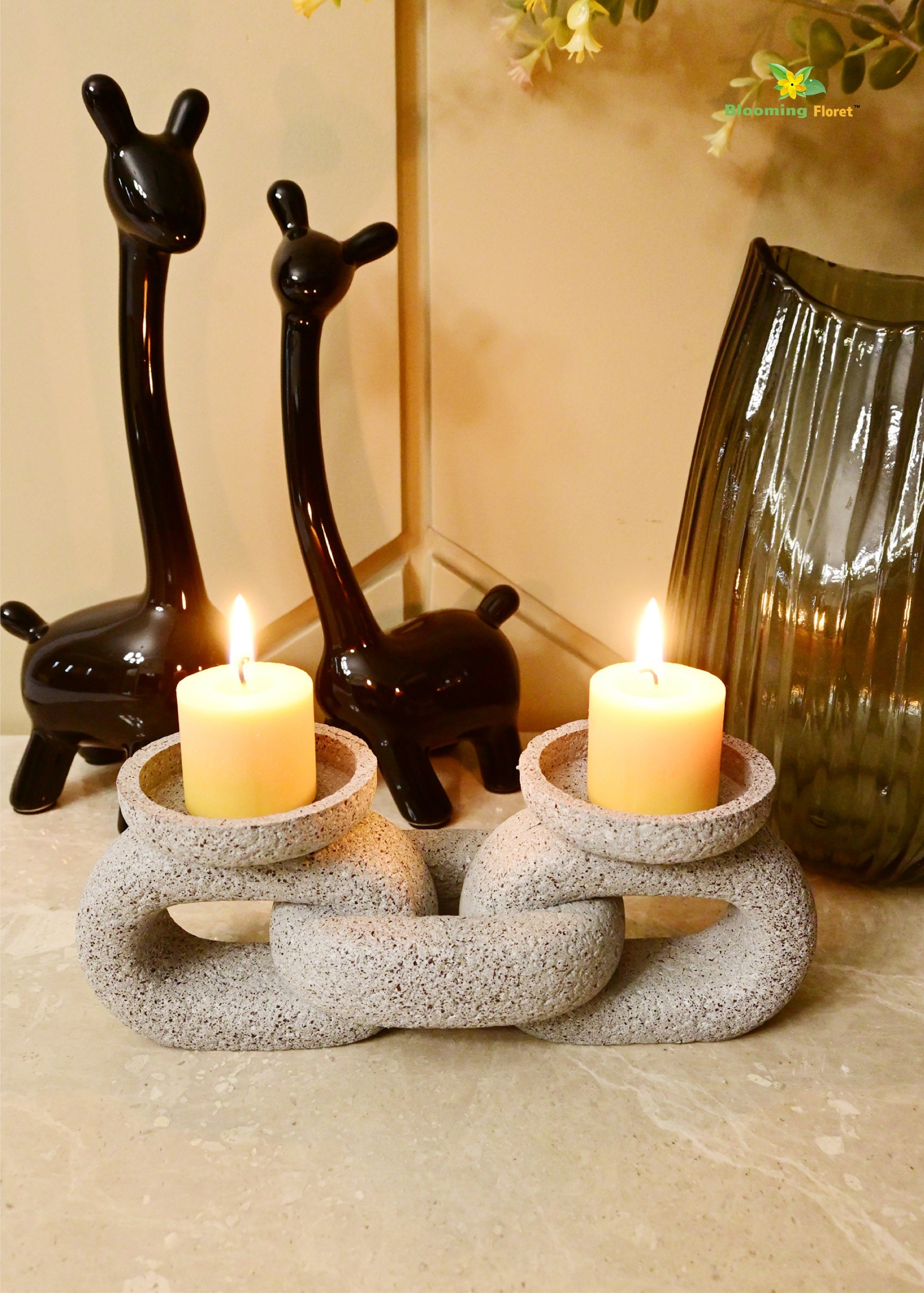 Serenity Stone Dual Candle Holder