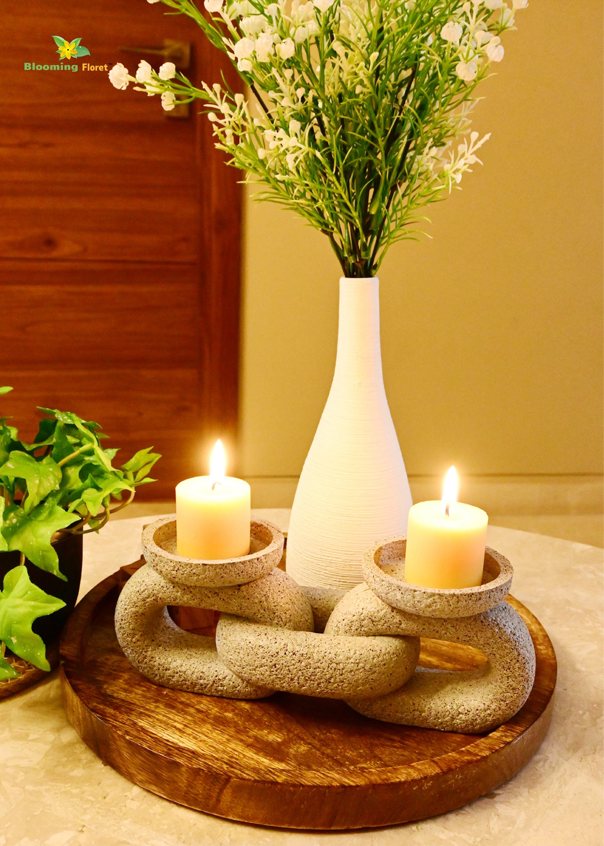 Serenity Stone Dual Candle Holder