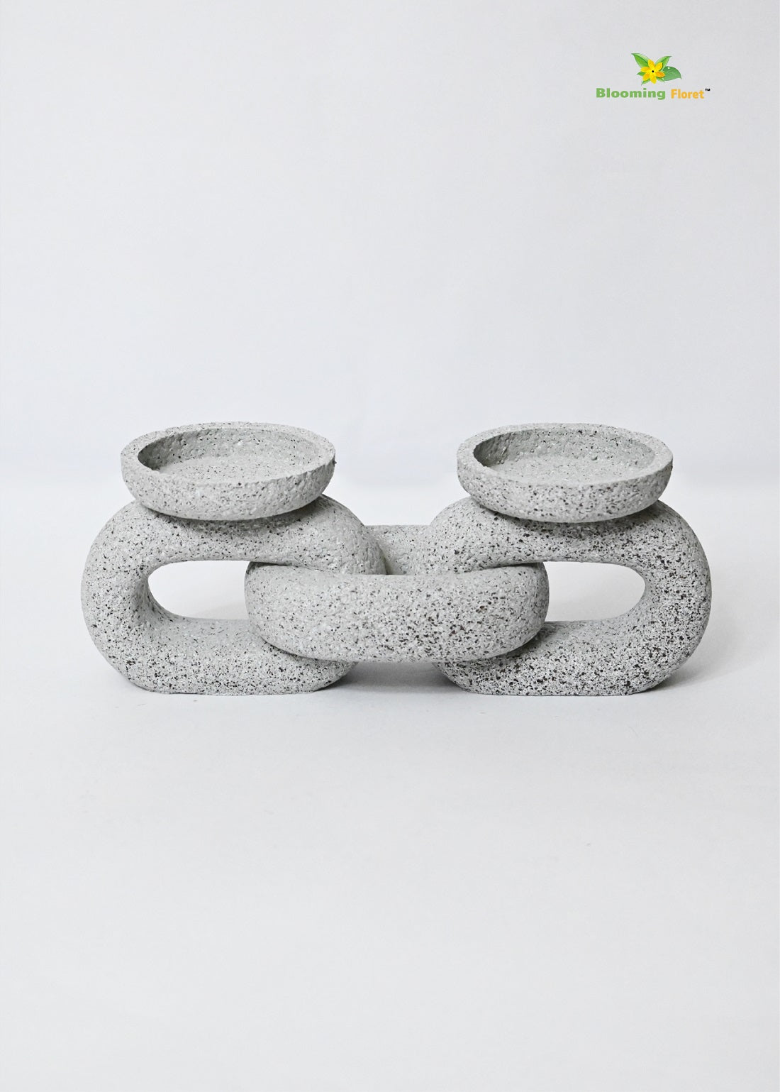 Stone Dual Candle Holder - Grey