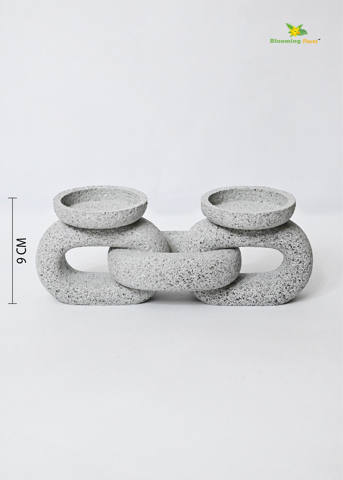 Stone Dual Candle Holder - Grey