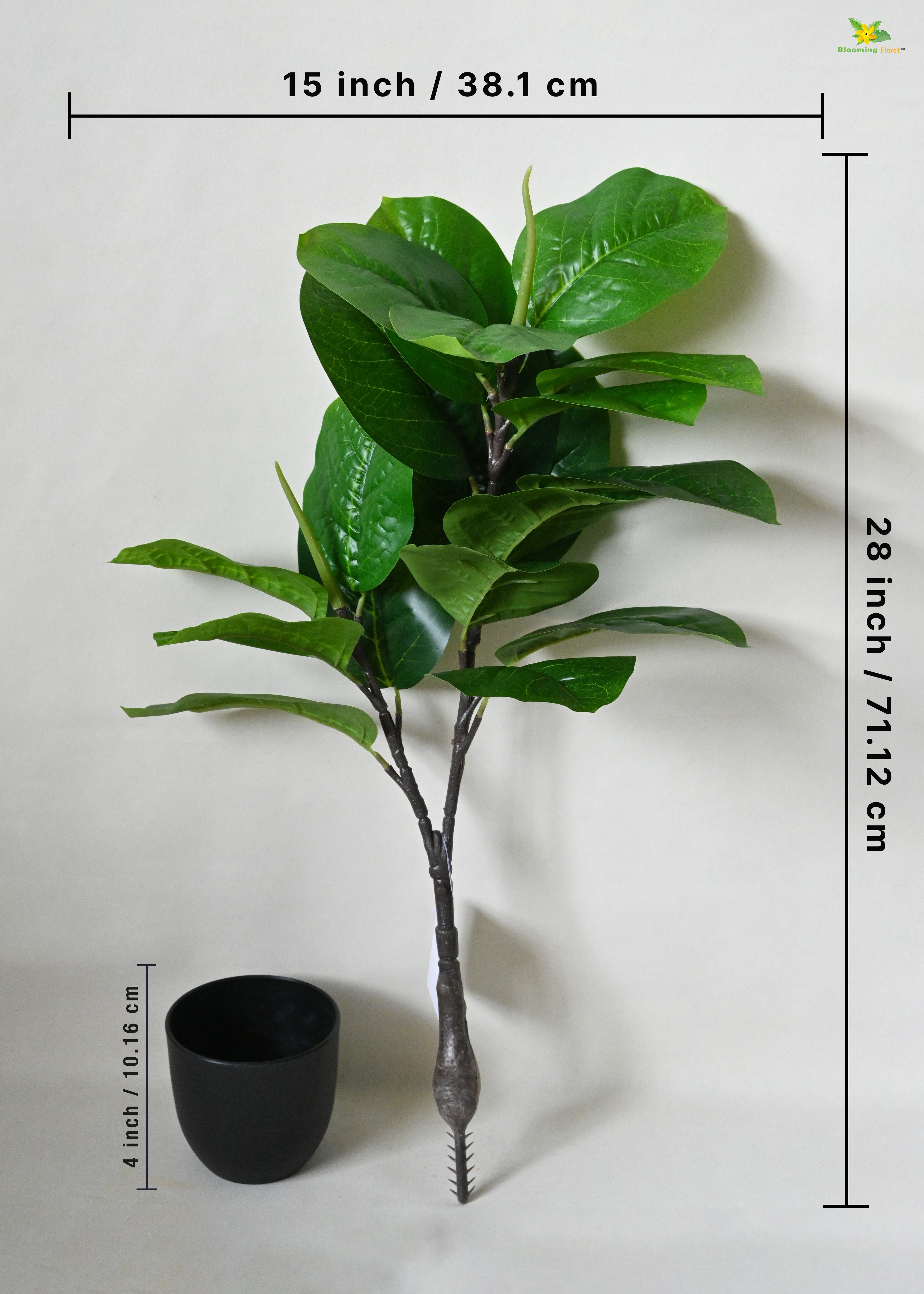 Artificial Wax Plant For Decor 18 Leaves with Basic Pot | 71.1 cm