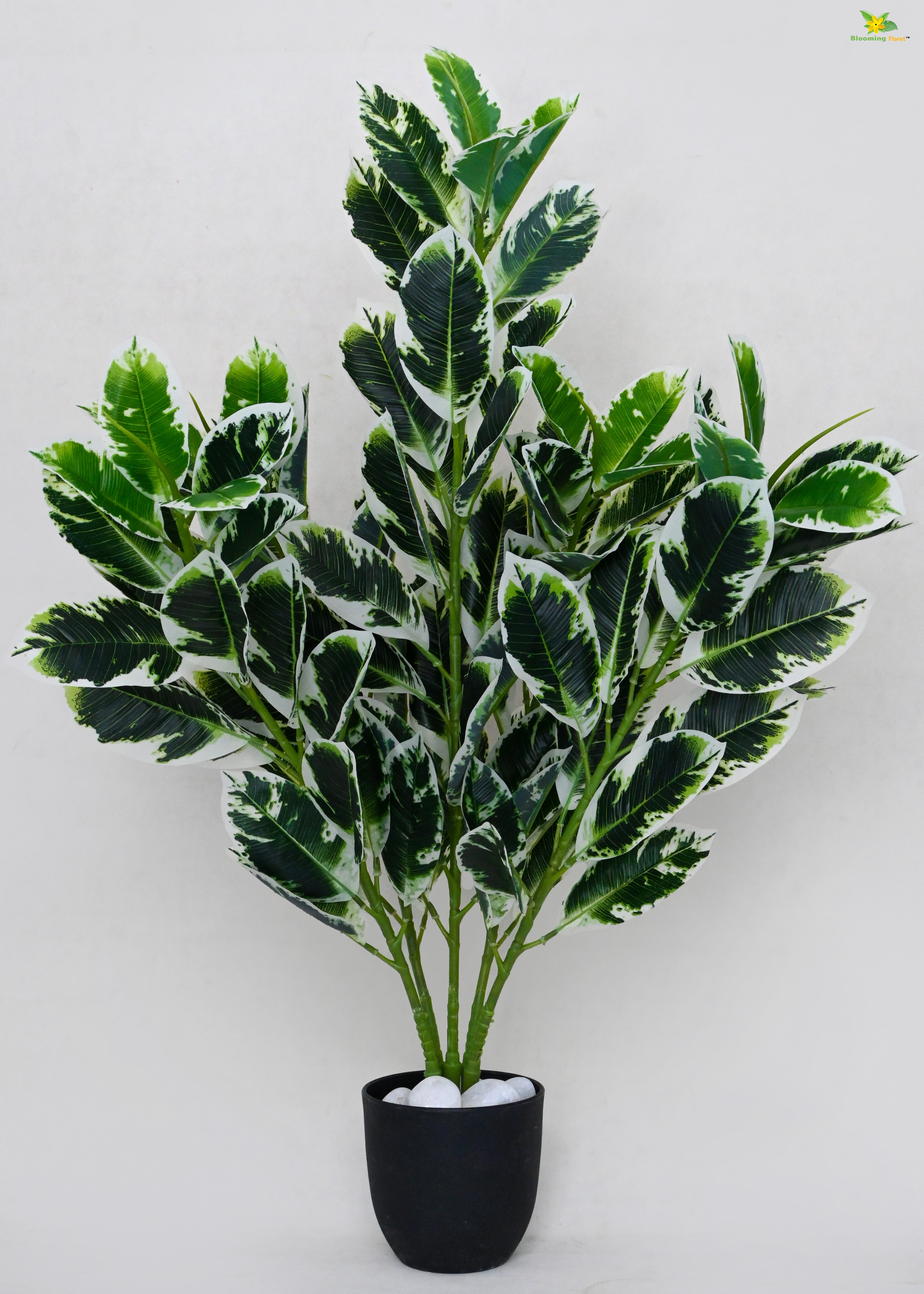 Artificial Andrew Croton Plant for Decor | 104 Leaves with Basic Pot | 85 cm