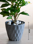 Diamond Pattern Round Planter | 13 cm