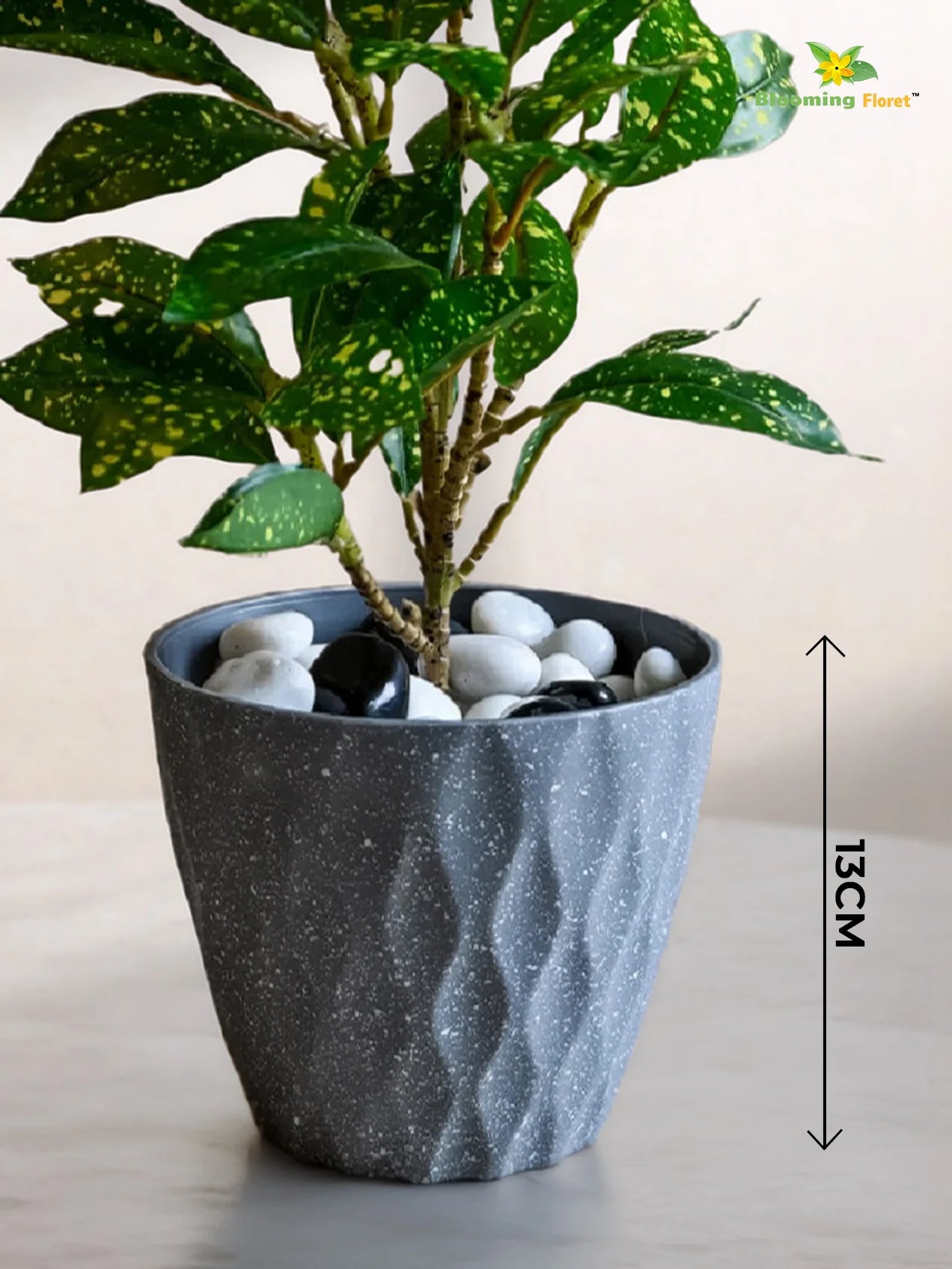 Diamond Pattern Round Planter | 13 cm