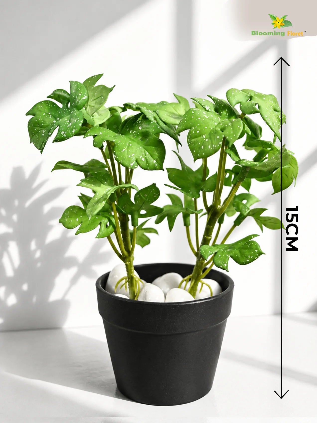 Artificial Mini Monstera Succulent | Light Green | 15 cm