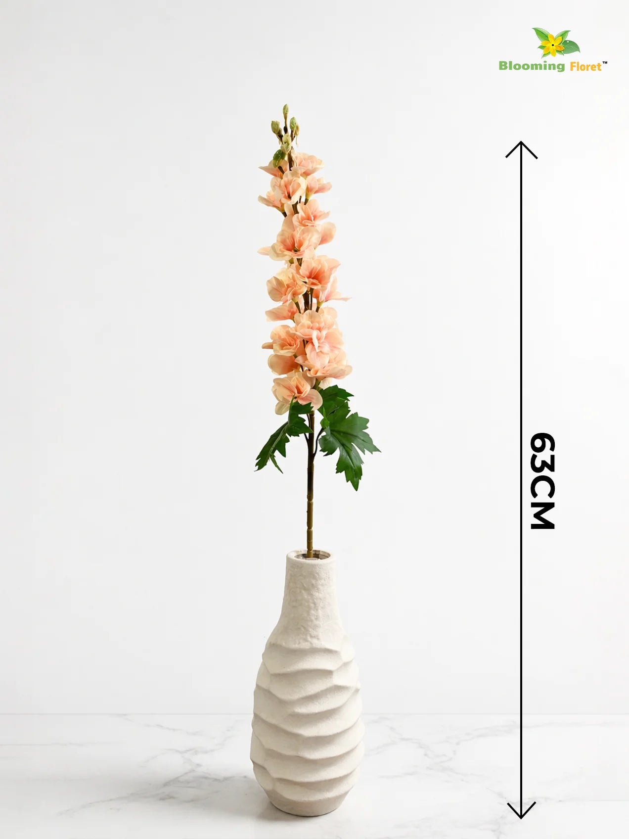 Delphinium Flower Stick | Peach | 88 cm