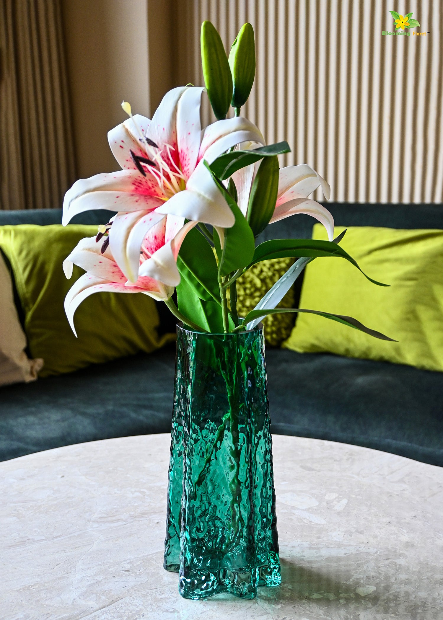 Prism Crystal Green Vase | 23 cm
