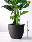 Black Round Planter | 17 cm | Set of 3