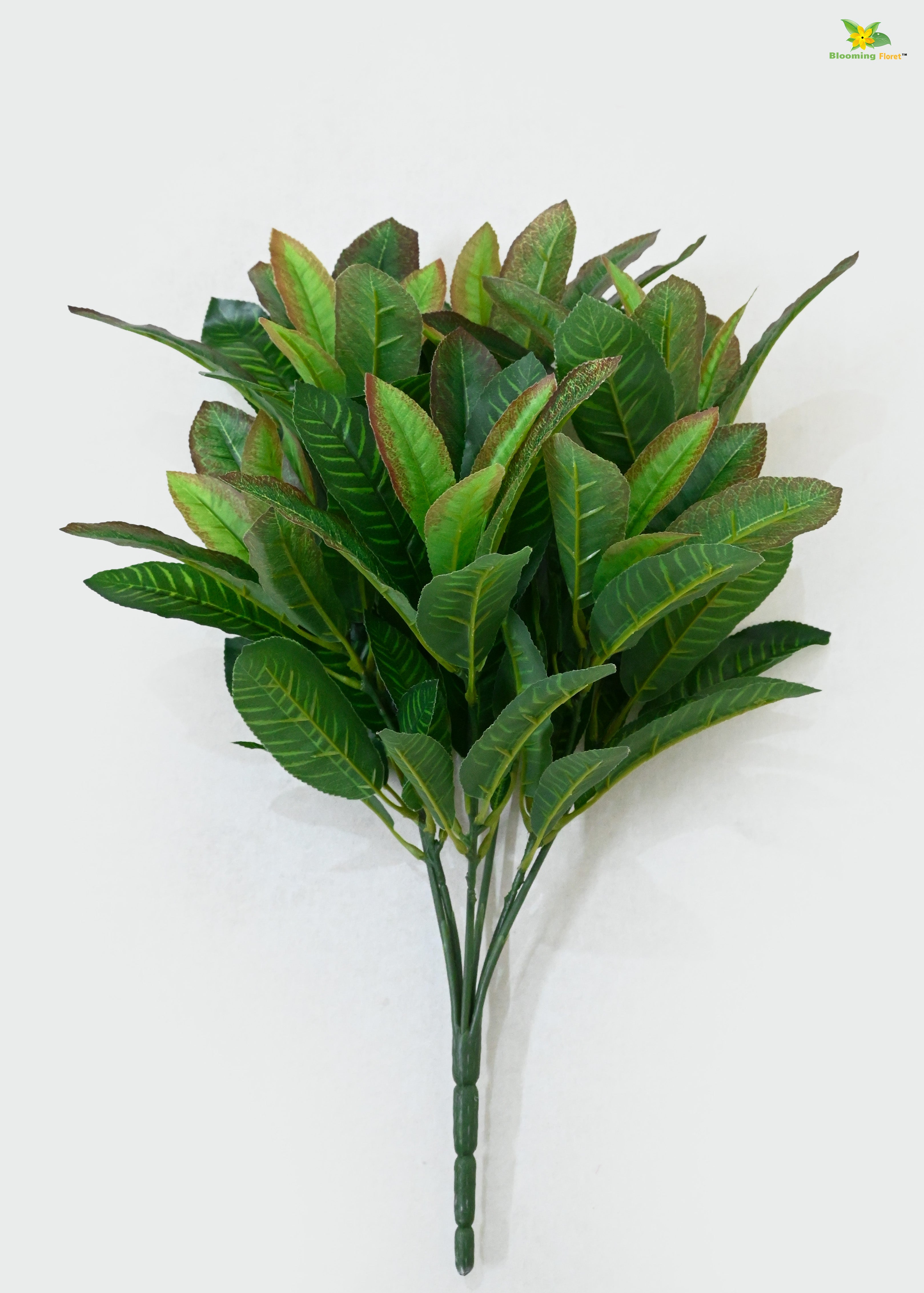 Artificial Croton Leaf Bunch Plant for Decor | 92 Leaves With Basic Pot | 50.8 cm