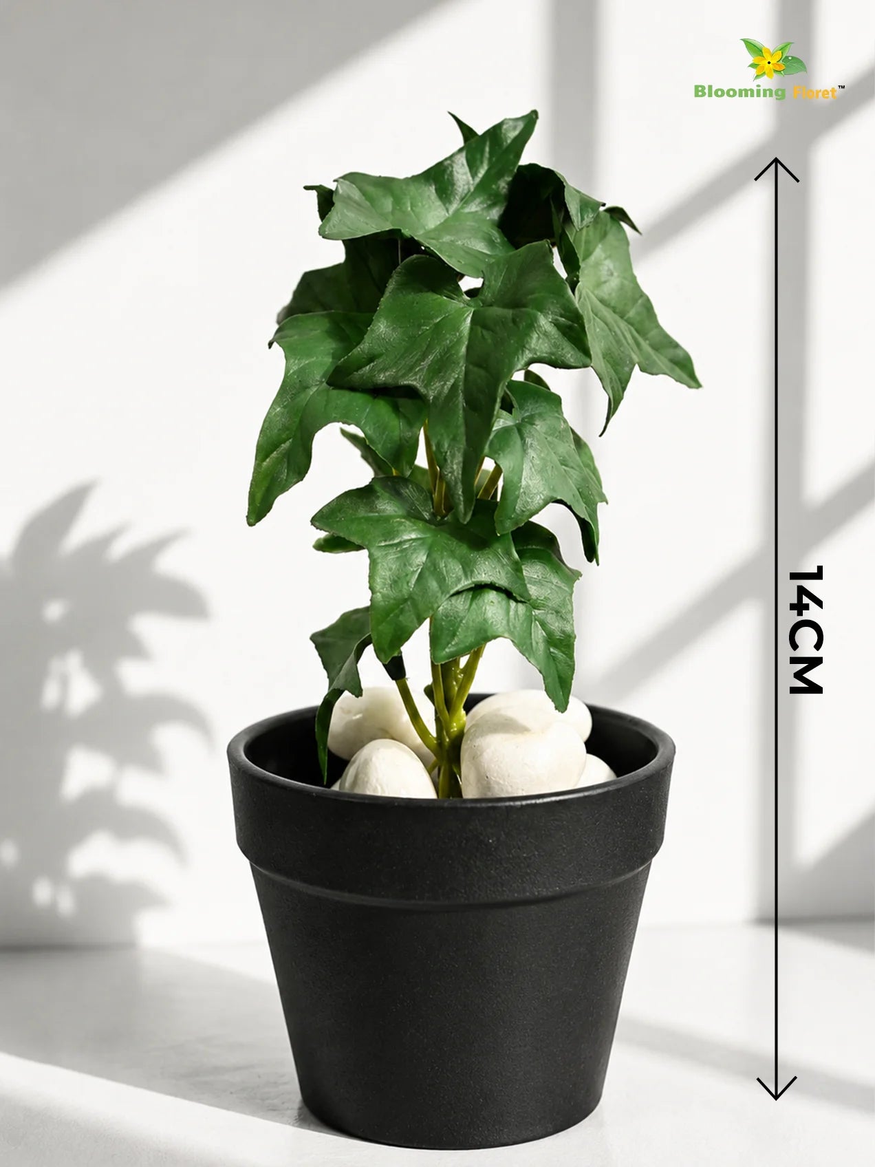 Artificial Ivy Succulent | Dark Green with White Dots Patterned | 16 cm