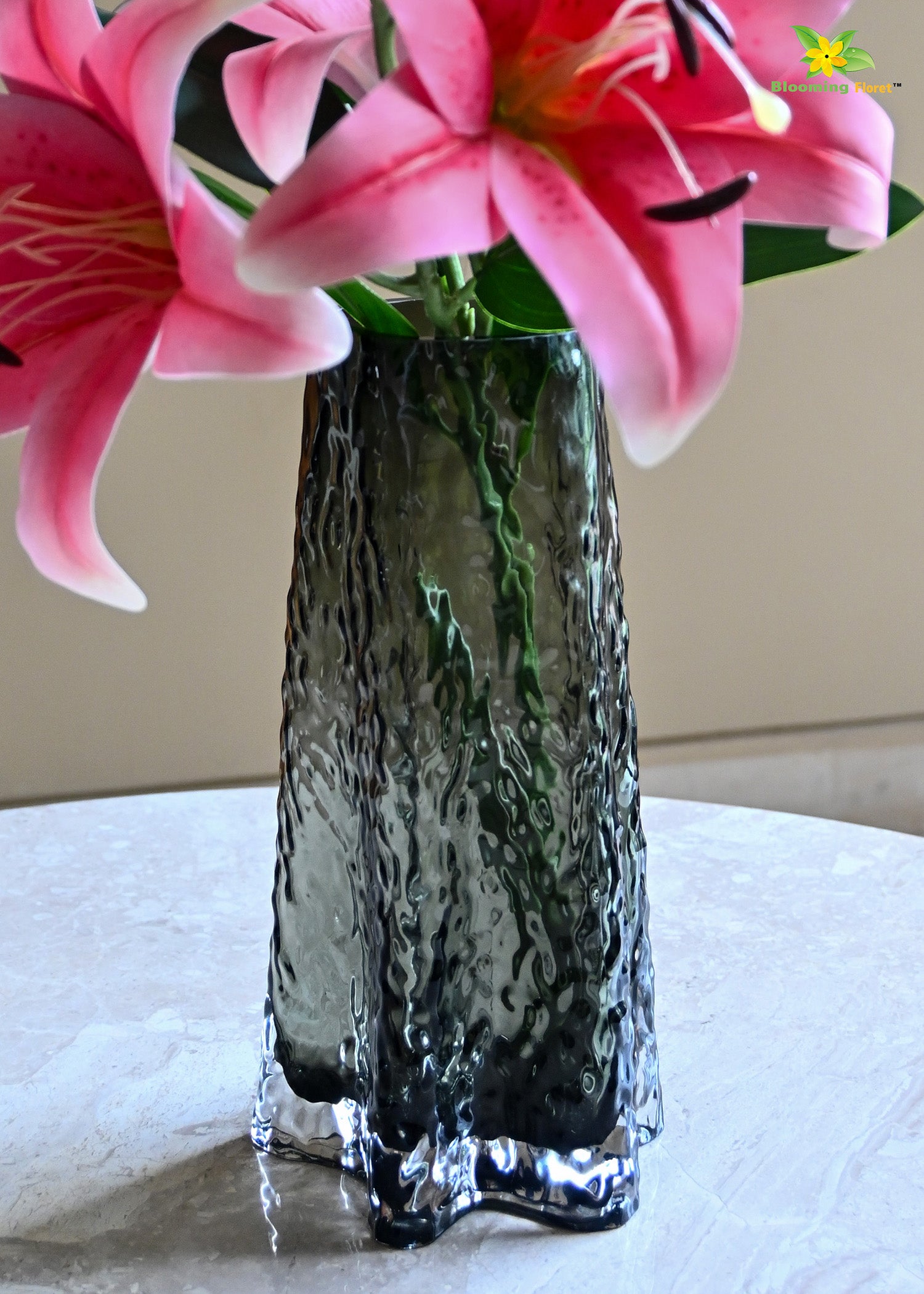 Prism Crystal Black Vase | 23 cm