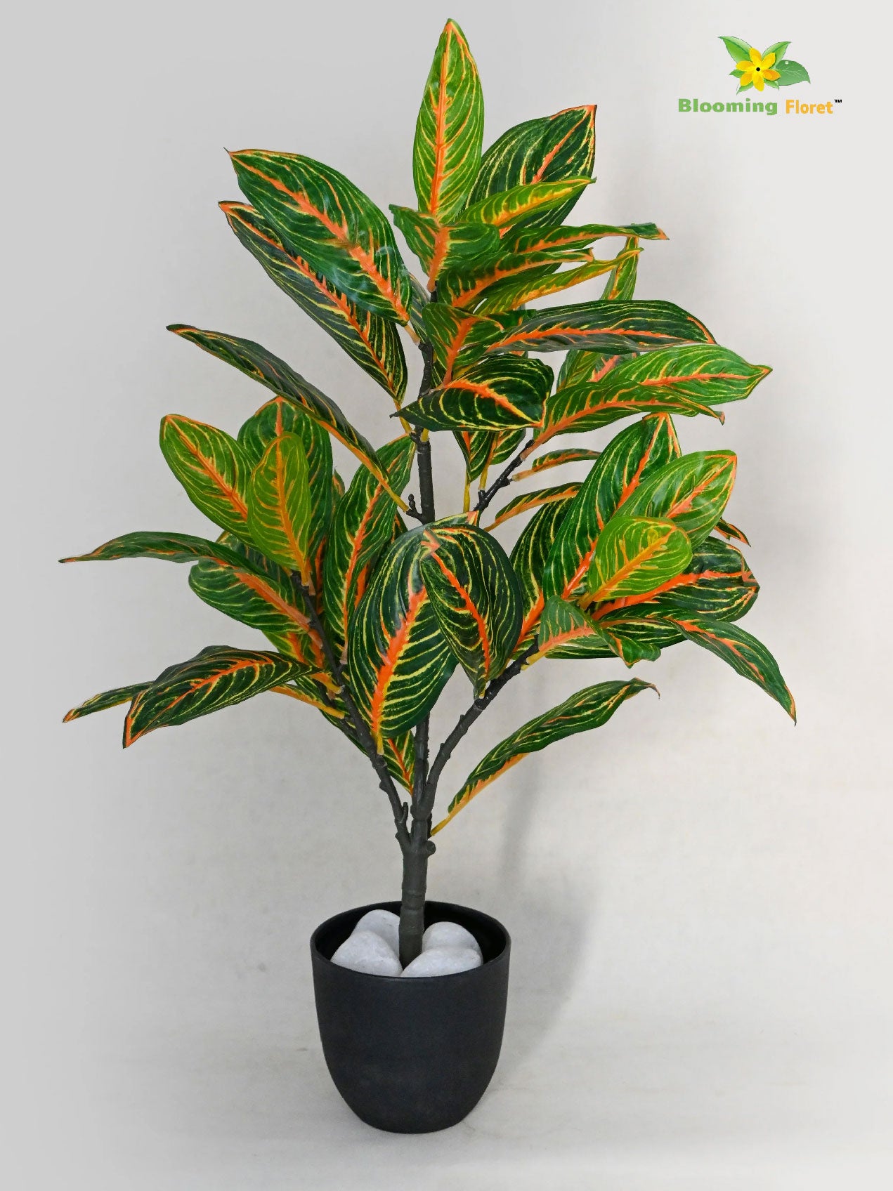 Artificial Aglaonema Plant – 65 cm, 30 Leaves, with Basic Pot