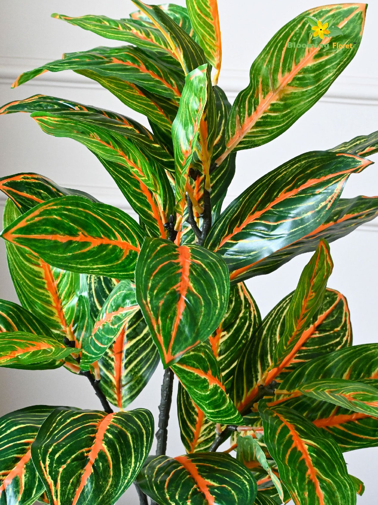 Artificial Aglaonema Plant – 65 cm, 30 Leaves, with Basic Pot
