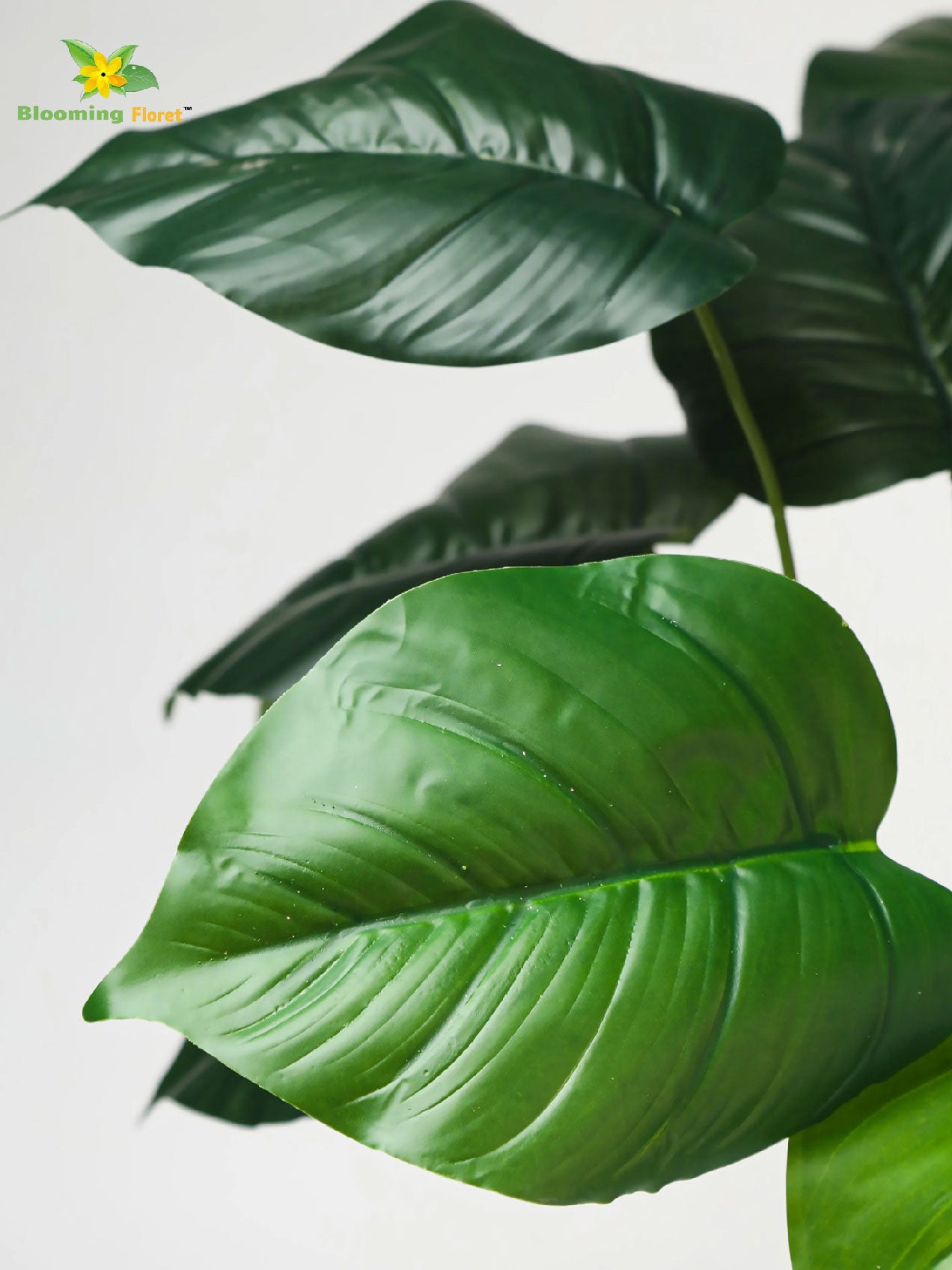 Artificial Philodendron Plant | Green Leaves | 50 cm | 12 Leaves | With Basic Pot