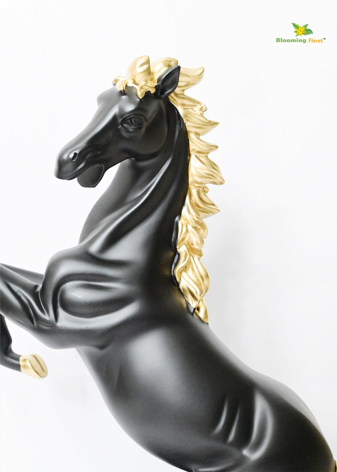 Horse with Gold hair Showpiece - Black