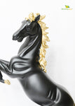 Horse with Gold hair Showpiece - Black