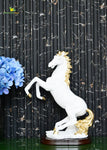 Horse with Gold hair Showpiece - White