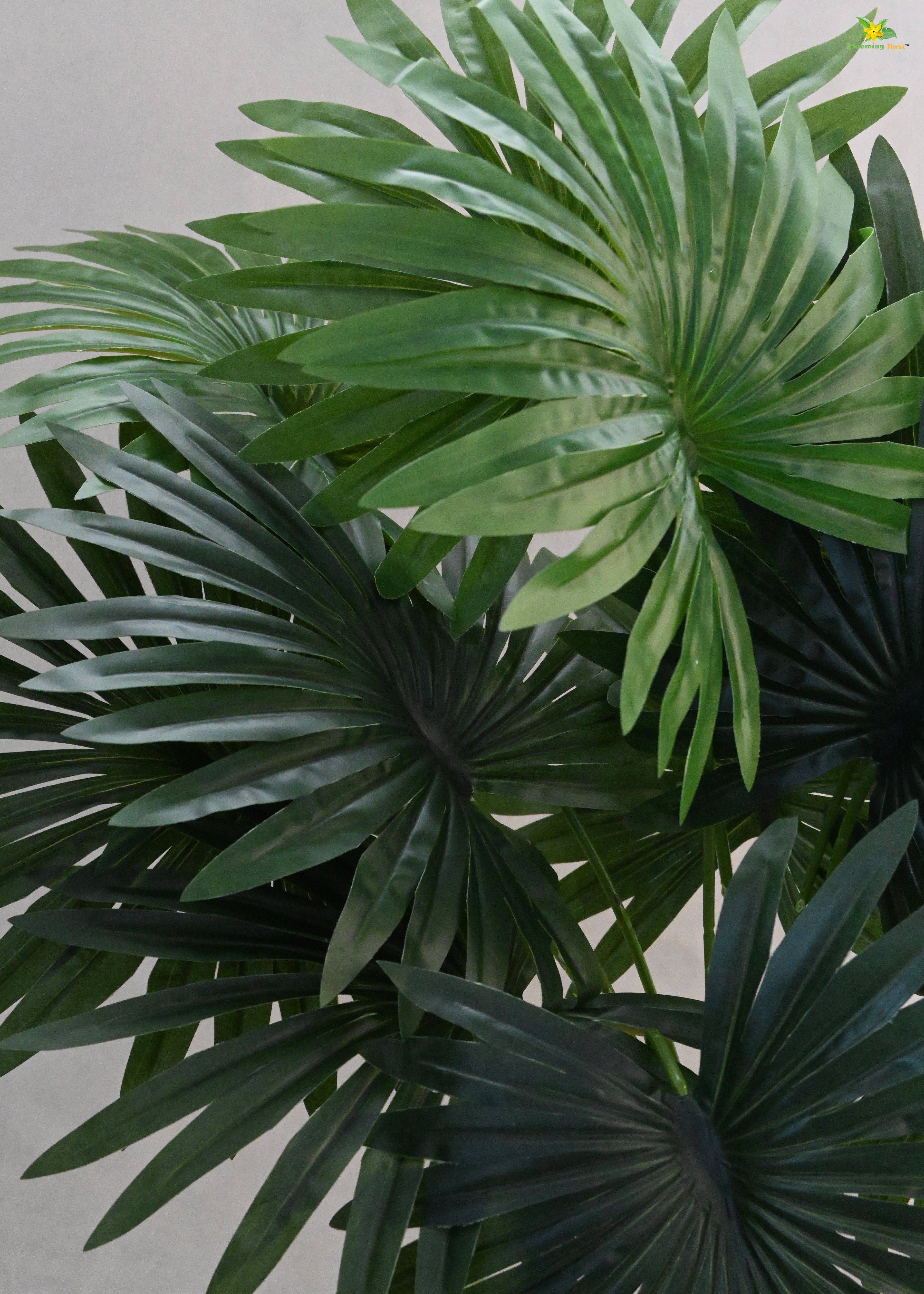 Artificial Fan Palm Plant for Decor | 12 Leaves with Basic Pot | 65 cm