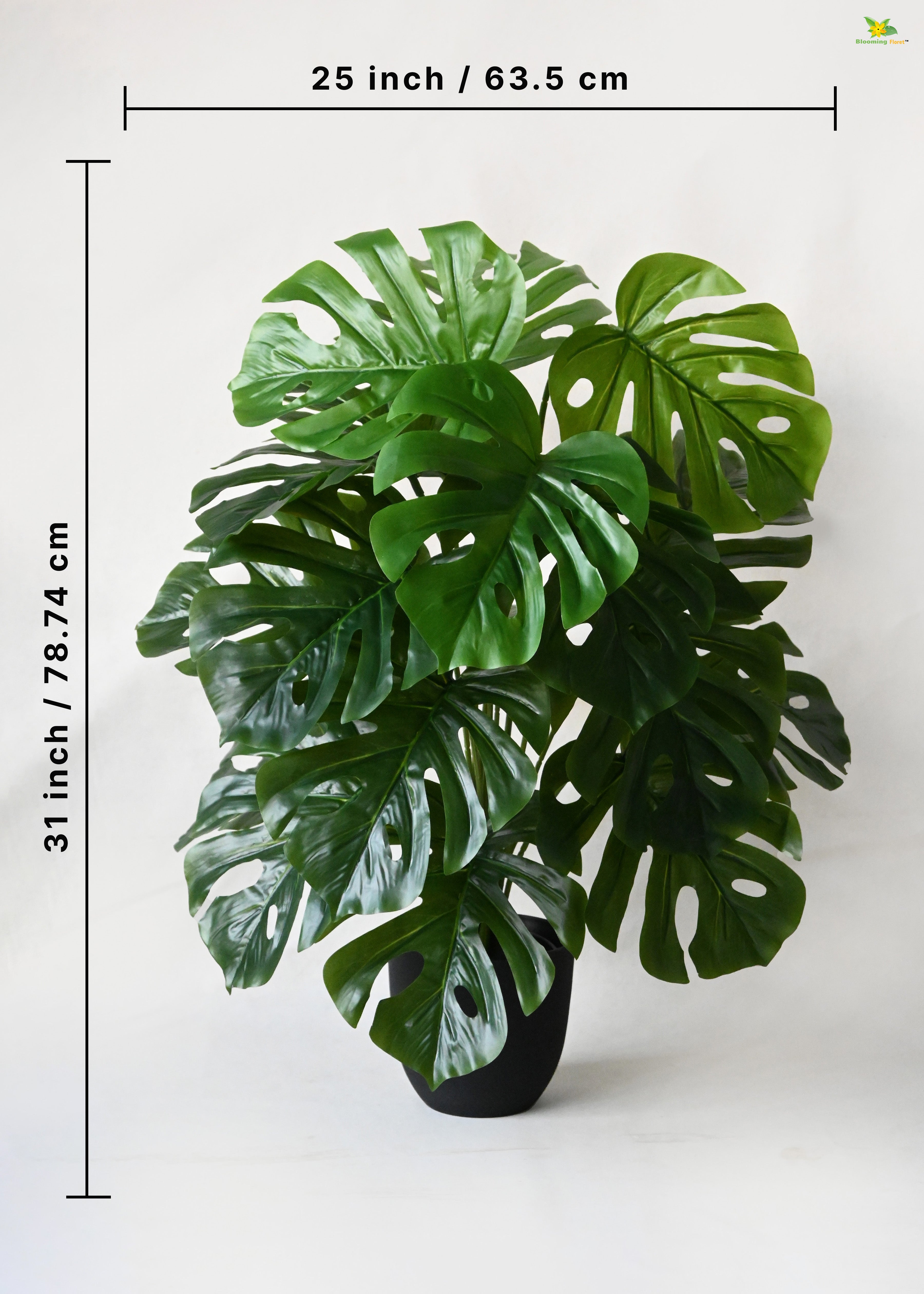 Artificial Monstera Plant for Decor | 18 Leaves with Basic Pot | 78.7 cm