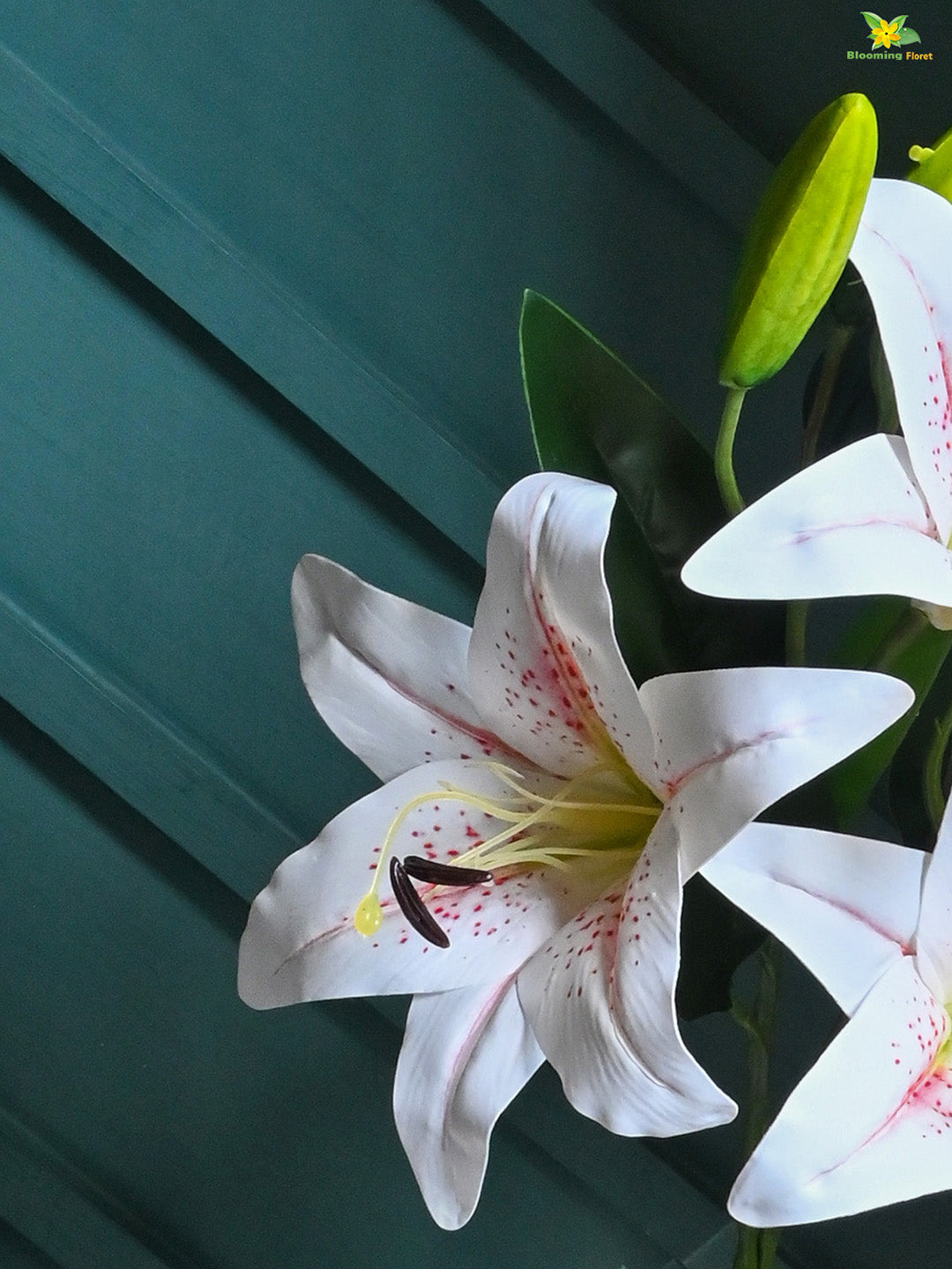 Artificial Lily Flower Stick - White, Yellow