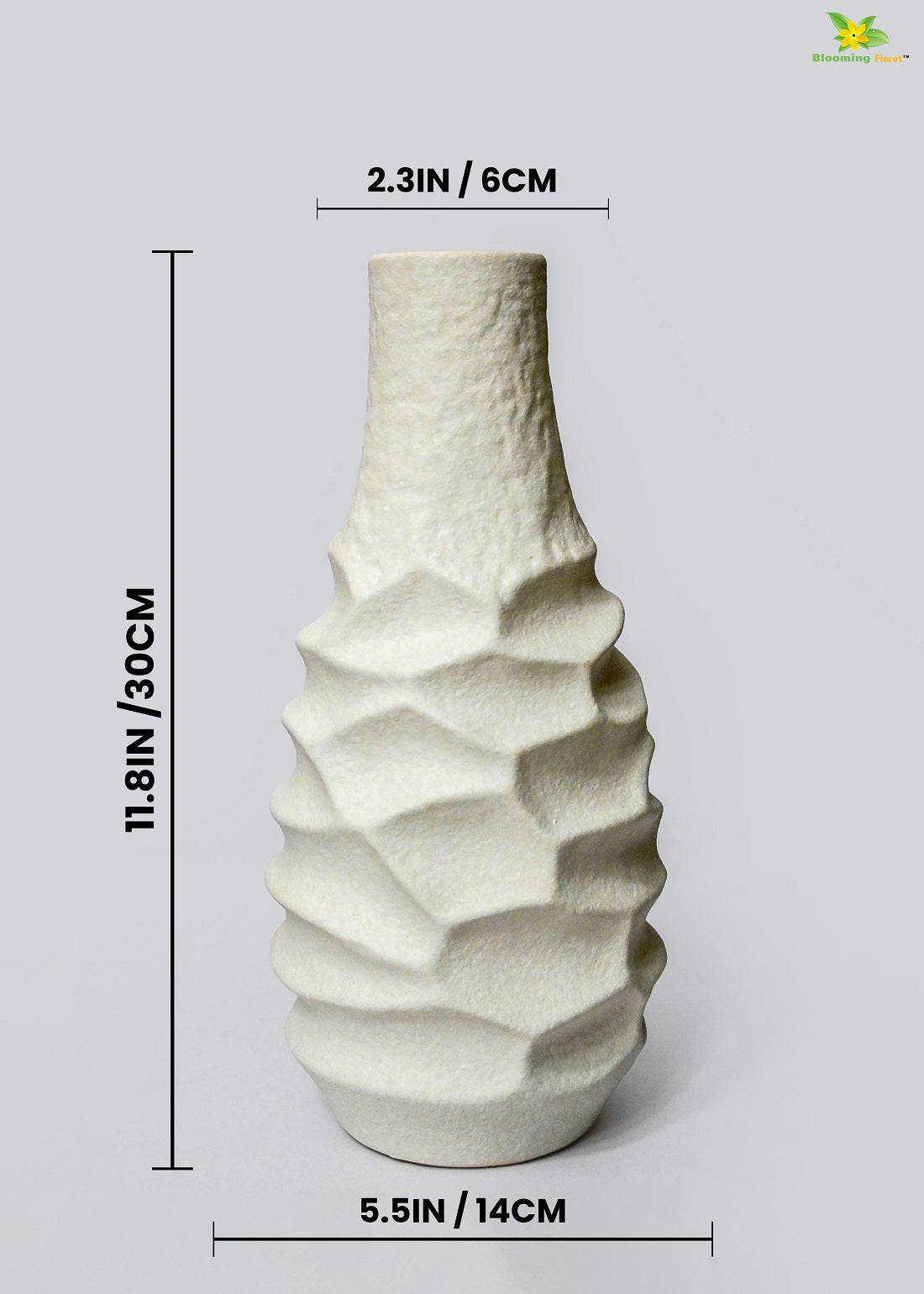 White Spiral Ceramic Vase