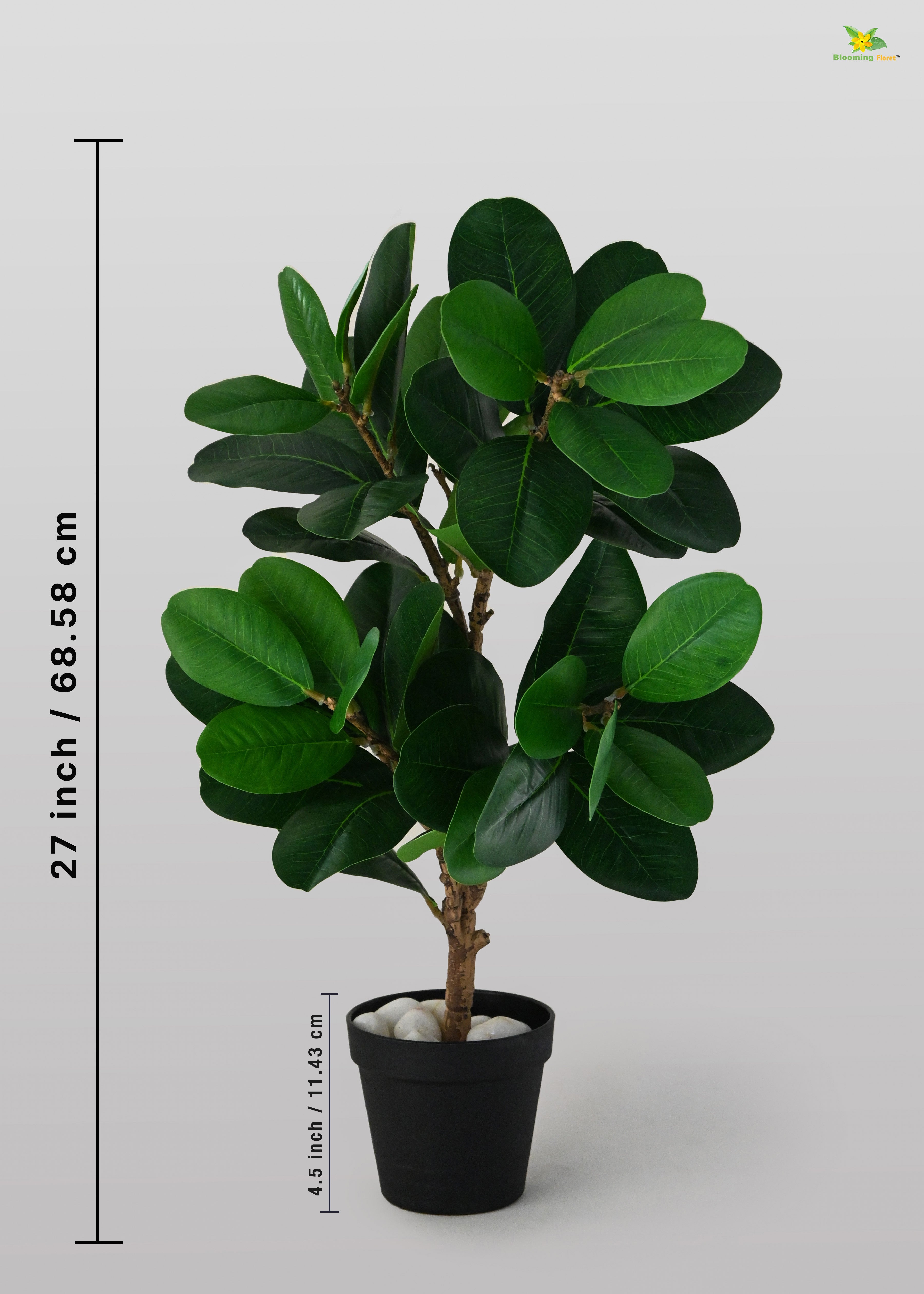 Artificial Fig Plant for Decor | 52 Leaves with Basic Pot | 68.5 cm