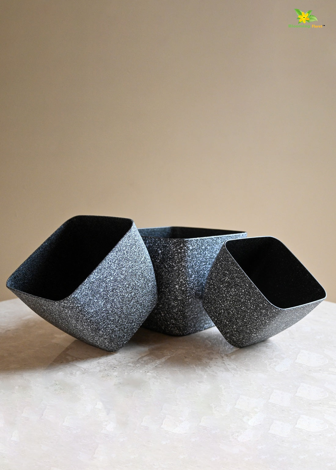 Coarse Textured Square Planter Pot