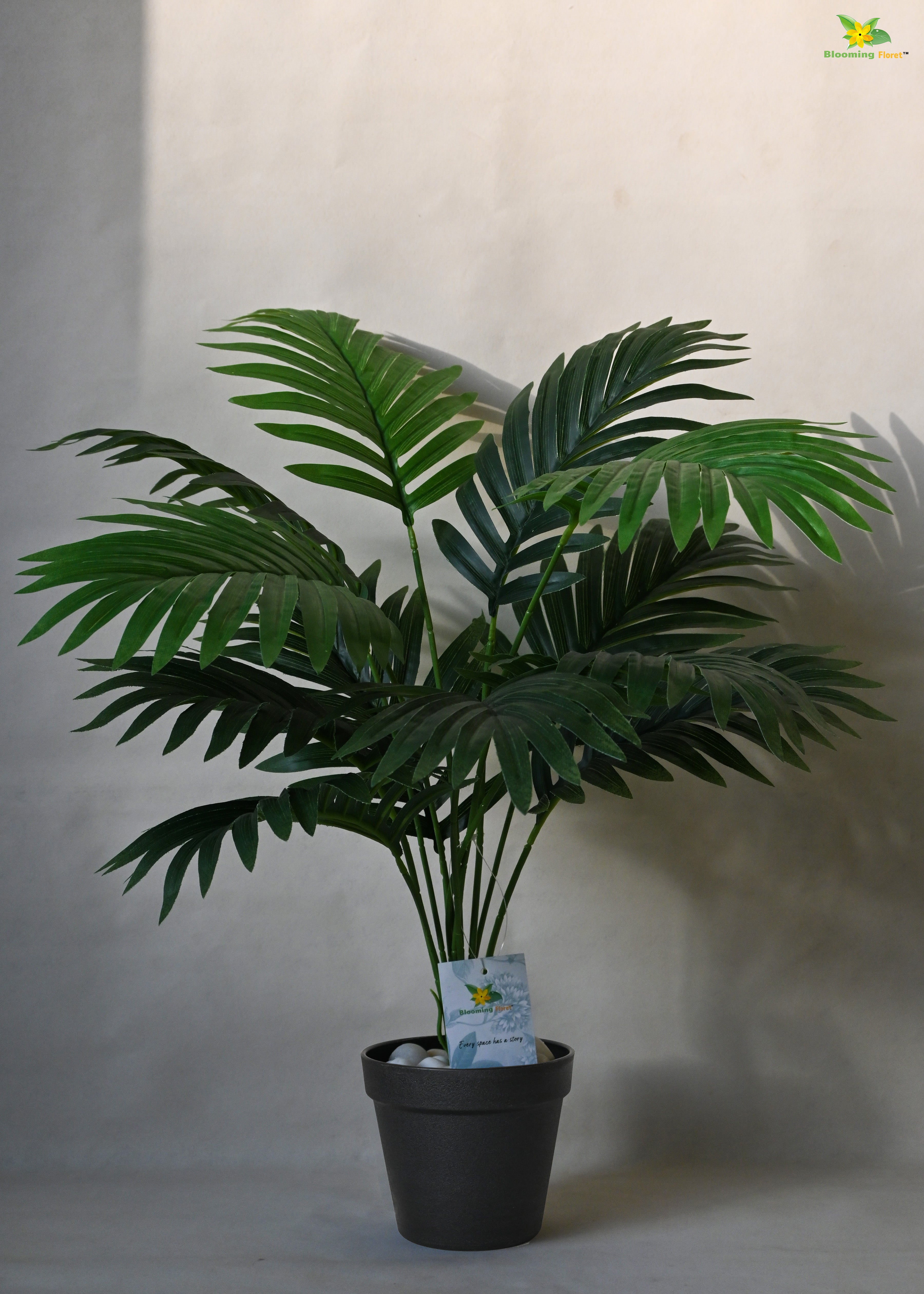 Artificial Areca Palm Plant 12 Leaves with Basic Pot | 58.42  cm