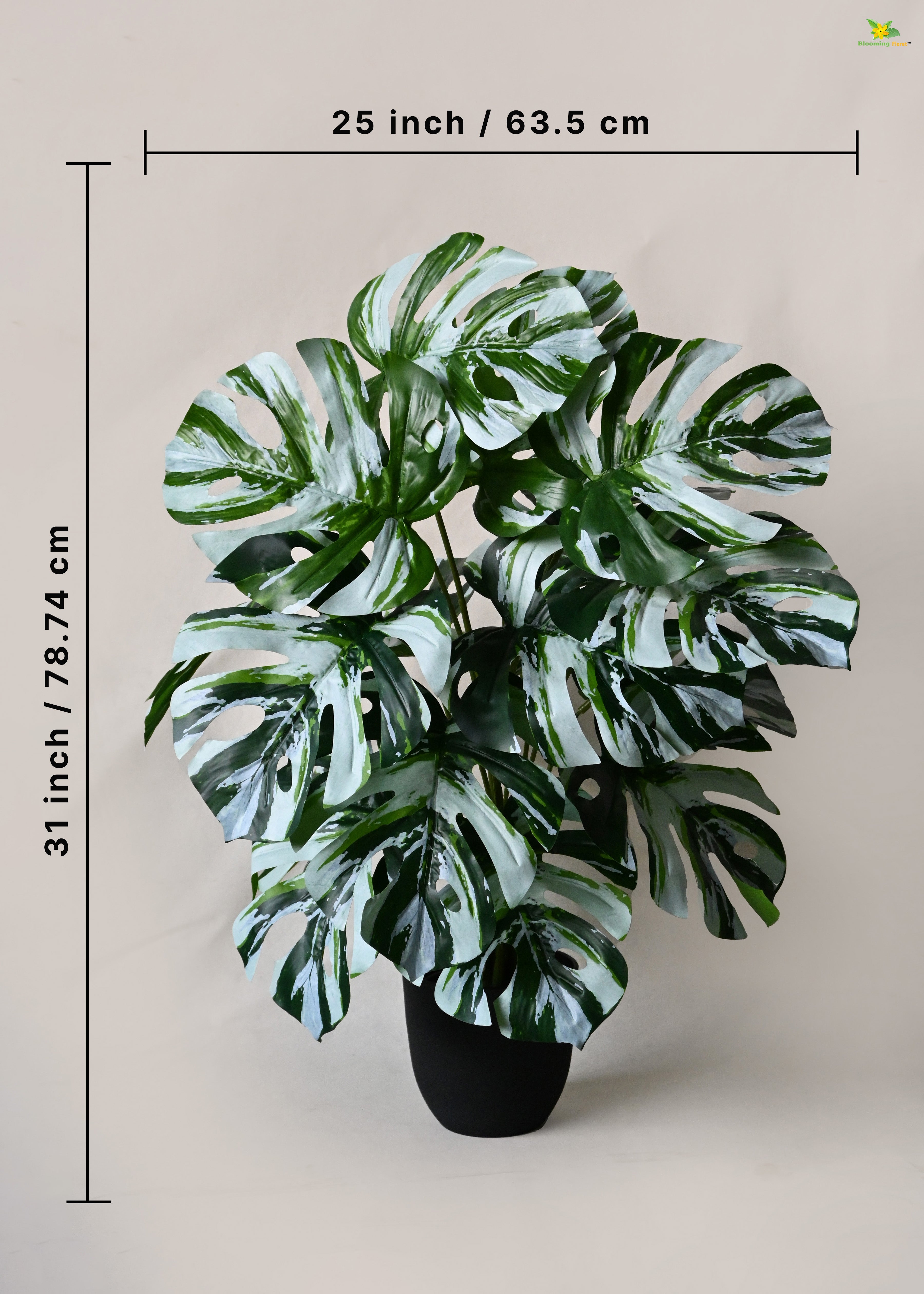 Artificial Monstera Plant for Decor | 18 Leaves with Basic Pot | 78.7 cm