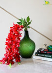 Globular Glass Vase - Green