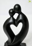 Couple Love Heart Figurine - Black
