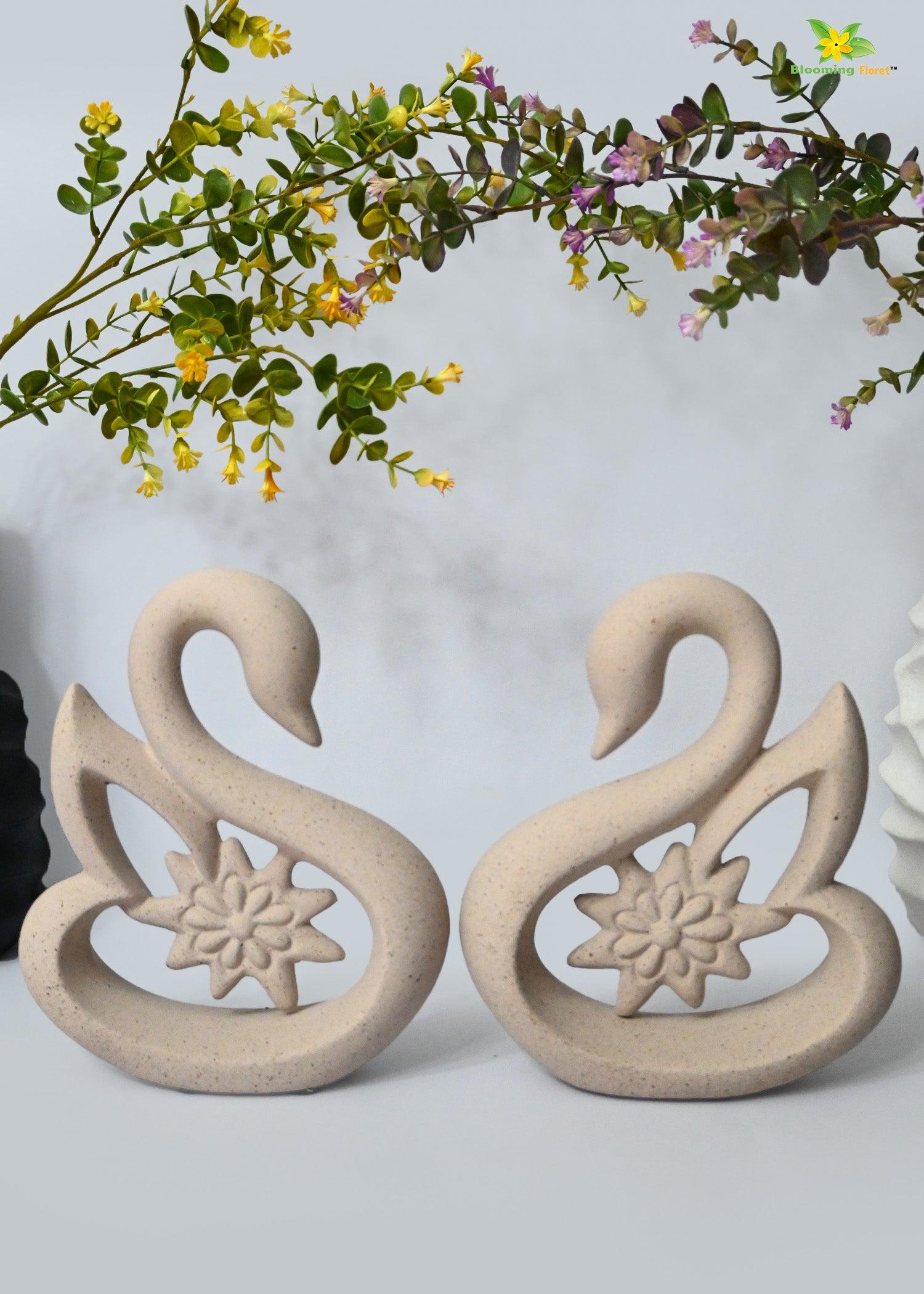 Premium Ceramic Swan Duo