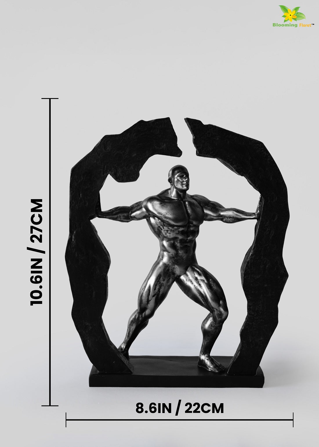 Body Builder Figurine-Silver